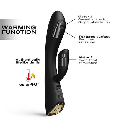 Dorcel FLEXI RABBIT Verwarmde Tarzan Vibrator - zwart-Erotiekvoordeel.nl