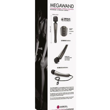 Dorcel Megawand wand vibrator massager - zilver-Erotiekvoordeel.nl