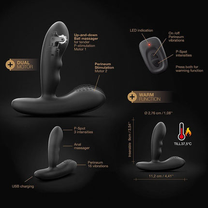 Dorcel Prostaat Vibrator "P-stroker" met afstandsbediening - zwart - Erotiekvoordeel.nl