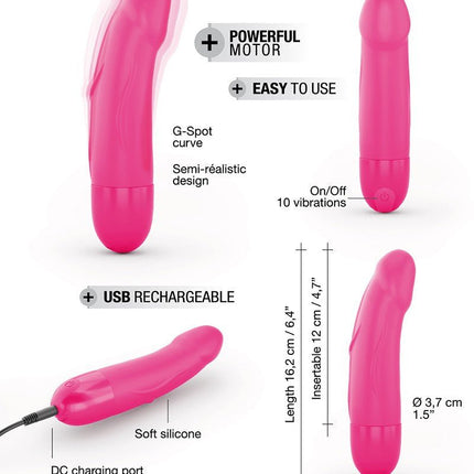 Dorcel Real Vibration S magenta 2.0 oplaadbare klassieke vibrator - roze