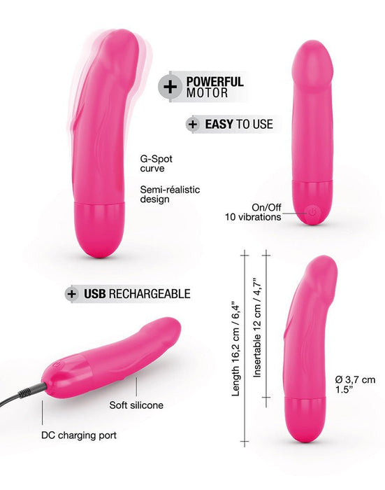 Dorcel Real Vibration S magenta 2.0 oplaadbare klassieke vibrator - roze