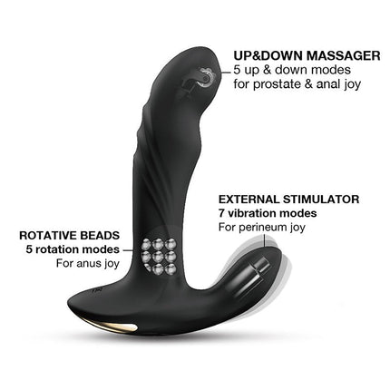 Dorcel Roterende Prostaat Massager met afstandsbediening MULTI P-JOY - zwart-Erotiekvoordeel.nl