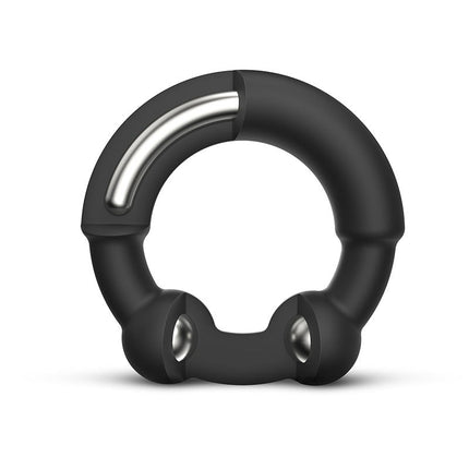 Dorcel Siliconen Cockring met Stimulerende Metalen Kogeltjes - zwart - Erotiekvoordeel.nl