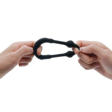 Dorcel Siliconen Cockring met Stimulerende Metalen Kogeltjes - zwart - Erotiekvoordeel.nl