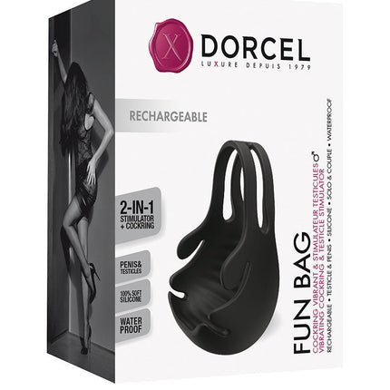 Dorcel Vibrerende Cockring en Testikel Stimulator FUN BAG - zwart - Erotiekvoordeel.nl