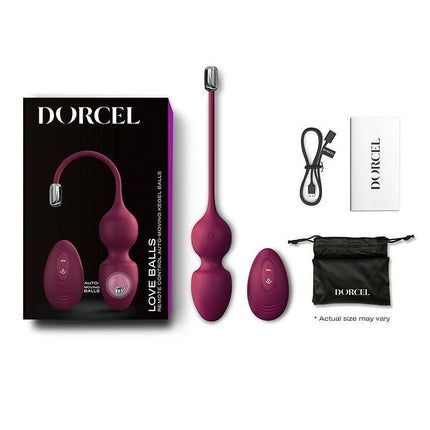 Dorcel Vibrerende Kegel Balls met afstandsbediening LOVE BALLS - plum-Erotiekvoordeel.nl