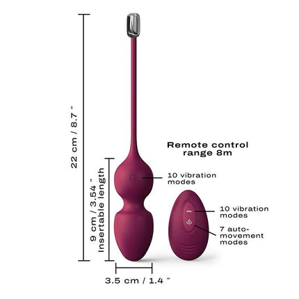 Dorcel Vibrerende Kegel Balls met afstandsbediening LOVE BALLS - plum-Erotiekvoordeel.nl