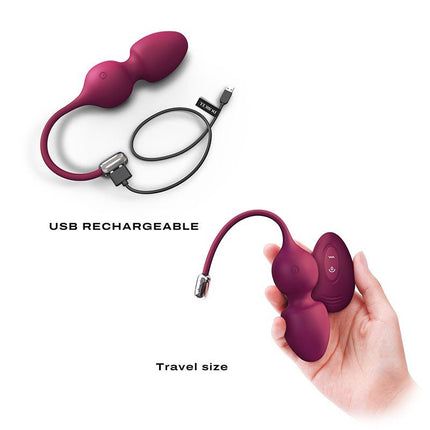 Dorcel Vibrerende Kegel Balls met afstandsbediening LOVE BALLS - plum-Erotiekvoordeel.nl