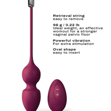Dorcel Vibrerende Kegel Balls met afstandsbediening LOVE BALLS - plum-Erotiekvoordeel.nl