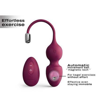 Dorcel Vibrerende Kegel Balls met afstandsbediening LOVE BALLS - plum-Erotiekvoordeel.nl