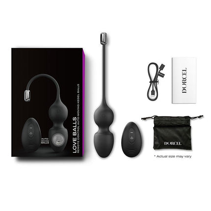 Dorcel Vibrerende Kegel Balls met afstandsbediening LOVE BALLS - zwart-Erotiekvoordeel.nl