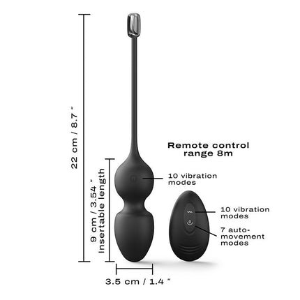 Dorcel Vibrerende Kegel Balls met afstandsbediening LOVE BALLS - zwart-Erotiekvoordeel.nl
