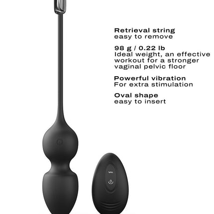 Dorcel Vibrerende Kegel Balls met afstandsbediening LOVE BALLS - zwart-Erotiekvoordeel.nl