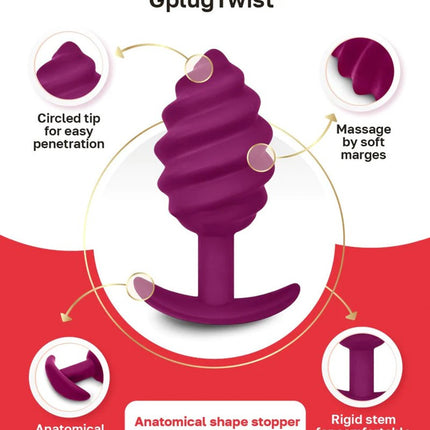 G-Vibe G-plug Twist Buttplug - paars-Erotiekvoordeel.nl