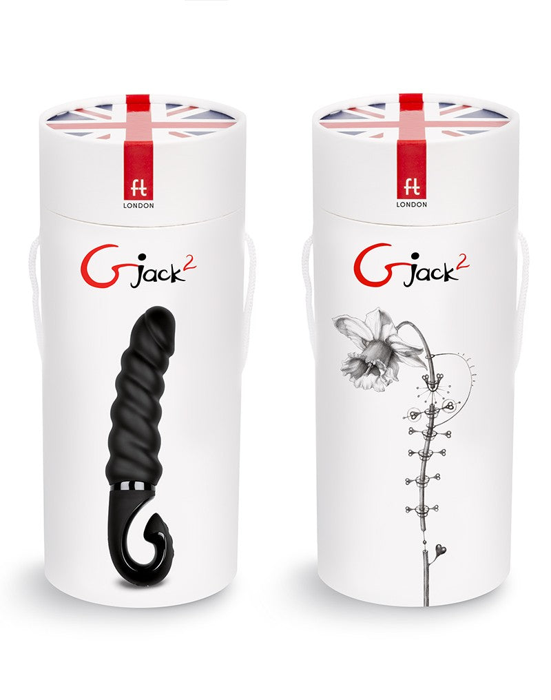 G-Vibe - Gjack2 Geribbelde Bioskin Vibrator - Zwart-Erotiekvoordeel.nl