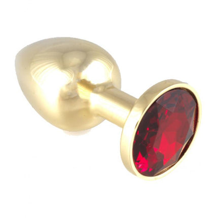 GOUDEN Buttplug KLEIN met rood kristal - Erotiekvoordeel.nl