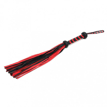 Gevlochten zweep | flogger - rood/zwart - Erotiekvoordeel.nl