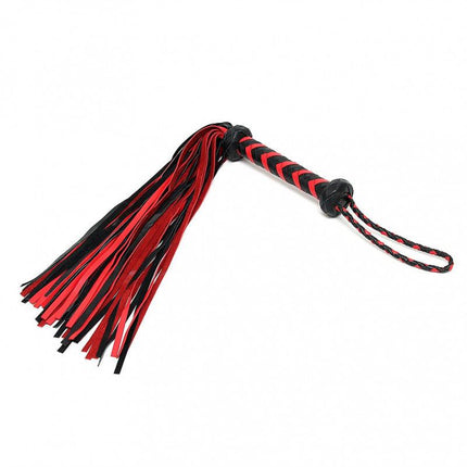 Gevlochten zweep | flogger - rood/zwart - Erotiekvoordeel.nl