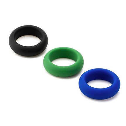 Je Joue C-Ring Min/Med/Max Stretch Siliconen Cockring Set - blauw/groen/zwart-Erotiekvoordeel.nl