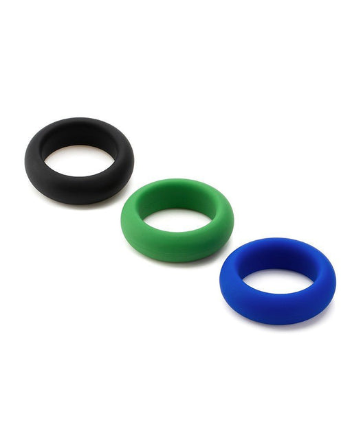 Je Joue C-Ring Min/Med/Max Stretch Siliconen Cockring Set - blauw/groen/zwart-Erotiekvoordeel.nl