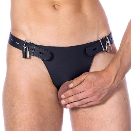 Kuisheidsgordel heren met anaal dildo  - zwart - Erotiekvoordeel.nl