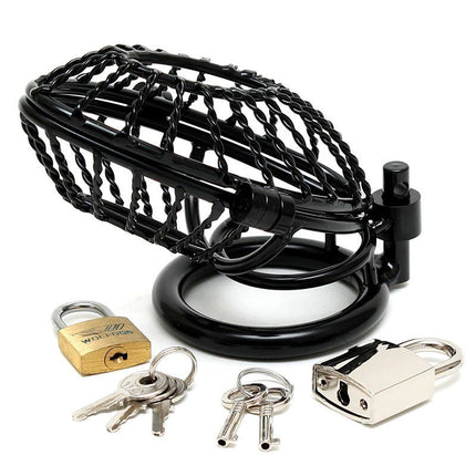 Kuisheidskooi metaal met hangslot - zwart - Erotiekvoordeel.nl