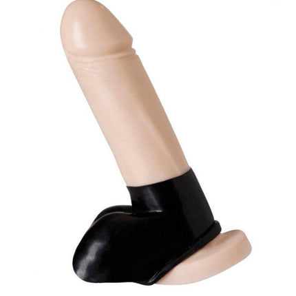 Latex Penis manchet met omsloten balzak - Erotiekvoordeel.nl