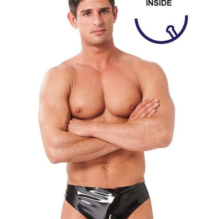 Latex heren slip met buttplug - Erotiekvoordeel.nl