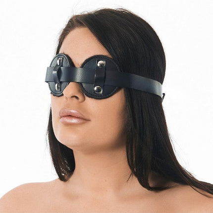 Leren blinddoek met bont aan binnenzijde - Erotiekvoordeel.nl