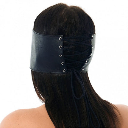Leren blinddoek met uitsparing voor neus - zwart - Erotiekvoordeel.nl