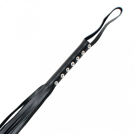 Leren flogger zweep met 12 strengen - 105 cm lang - Erotiekvoordeel.nl