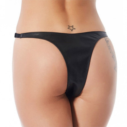 Leren slip met open kruis versierd met nieten. - Erotiekvoordeel.nl