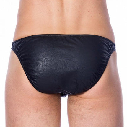 Leren slip met ritssluiting aan de voorzijde - Erotiekvoordeel.nl