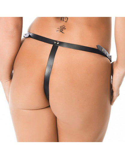 Leren string met dildo (3.5 x 12 cm) - Erotiekvoordeel.nl