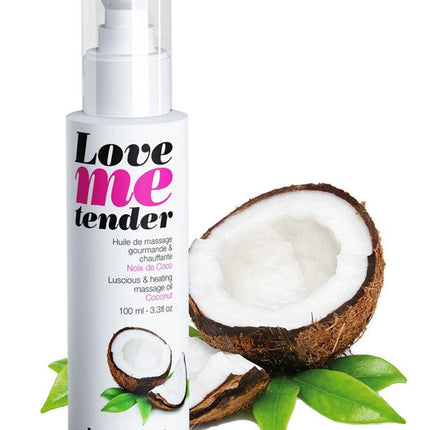 Love me tender verwarmende Massageolie - Coconut - Erotiekvoordeel.nl
