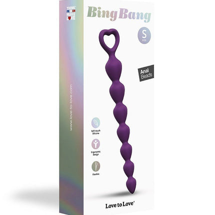 Love to Love Anaal Ketting met Hartvormig Handvat BING BANG - paars - maat S - Erotiekvoordeel.nl