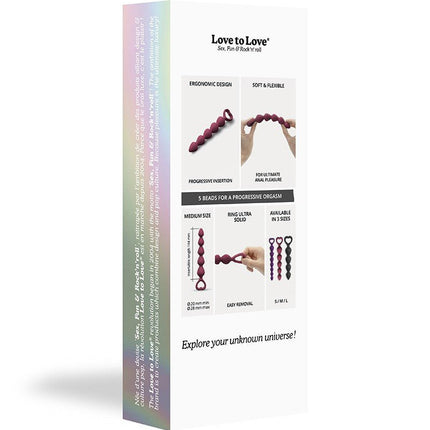 Love to Love Anaal Ketting met Hartvormig Handvat BING BANG - roze - maat M - Erotiekvoordeel.nl