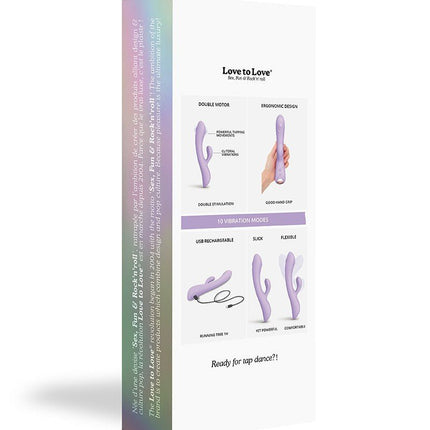 Love to Love BUNNY & CLYDE Rabbit Vibrator met "tapping" functie - lila-Erotiekvoordeel.nl