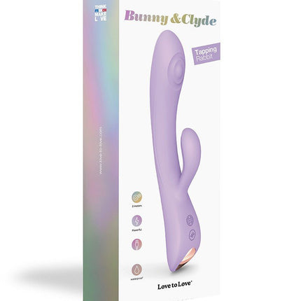 Love to Love BUNNY & CLYDE Rabbit Vibrator met "tapping" functie - lila-Erotiekvoordeel.nl