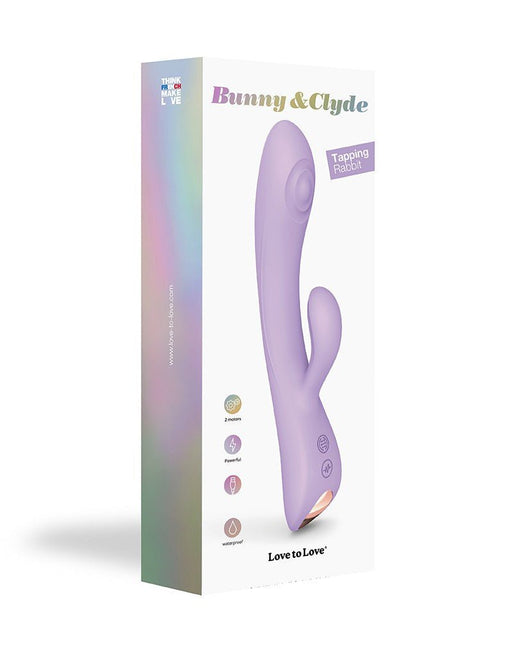 Love to Love BUNNY & CLYDE Rabbit Vibrator met "tapping" functie - lila-Erotiekvoordeel.nl