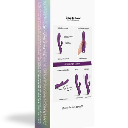 Love to Love BUNNY & CLYDE Rabbit Vibrator met "tapping" functie - paars-Erotiekvoordeel.nl