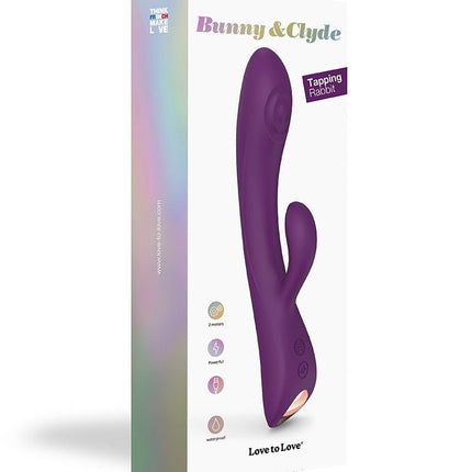 Love to Love BUNNY & CLYDE Rabbit Vibrator met "tapping" functie - paars-Erotiekvoordeel.nl
