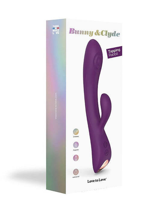Love to Love BUNNY & CLYDE Rabbit Vibrator met "tapping" functie - paars-Erotiekvoordeel.nl