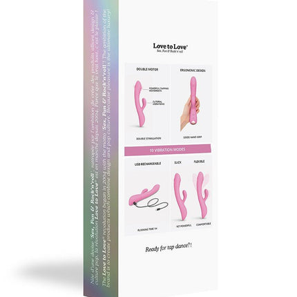 Love to Love BUNNY & CLYDE Rabbit Vibrator met "tapping" functie - roze-Erotiekvoordeel.nl