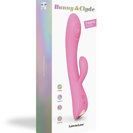 Love to Love BUNNY & CLYDE Rabbit Vibrator met "tapping" functie - roze-Erotiekvoordeel.nl