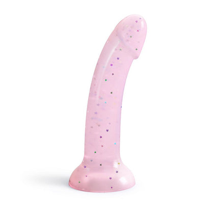 Love to Love - Dildo - Dildoll Starlight - Buigbaar - Siliconen - Met Gouden Glitterende Sterren - Roze-Erotiekvoordeel.nl