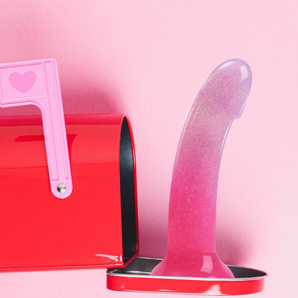 Love to Love - Dildo - Dildoll Sunrise - Buigbaar - Siliconen - Met Glitters - Roze-Erotiekvoordeel.nl