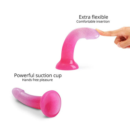 Love to Love - Dildo - Dildoll Sunrise - Buigbaar - Siliconen - Met Glitters - Roze-Erotiekvoordeel.nl