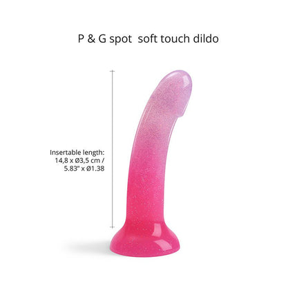 Love to Love - Dildo - Dildoll Sunrise - Buigbaar - Siliconen - Met Glitters - Roze-Erotiekvoordeel.nl