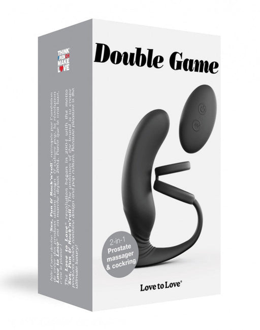 Love to Love Double Game remote control prostaatvibrator met cockring - Erotiekvoordeel.nl